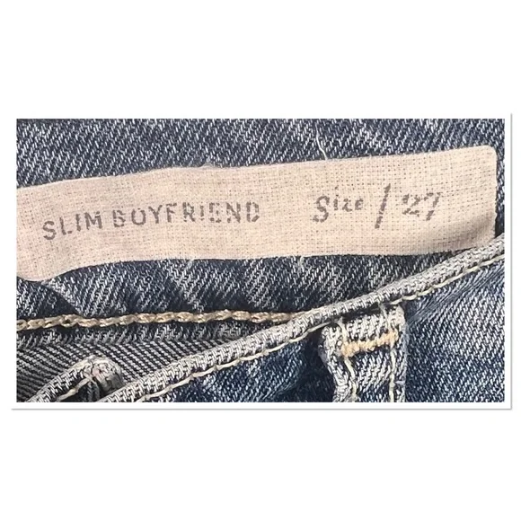 Anthropologie Pilcro Slim Boyfriend Raw Hem Sequin Embroidery Star Jean Sz 27 - Picture 9 of 10